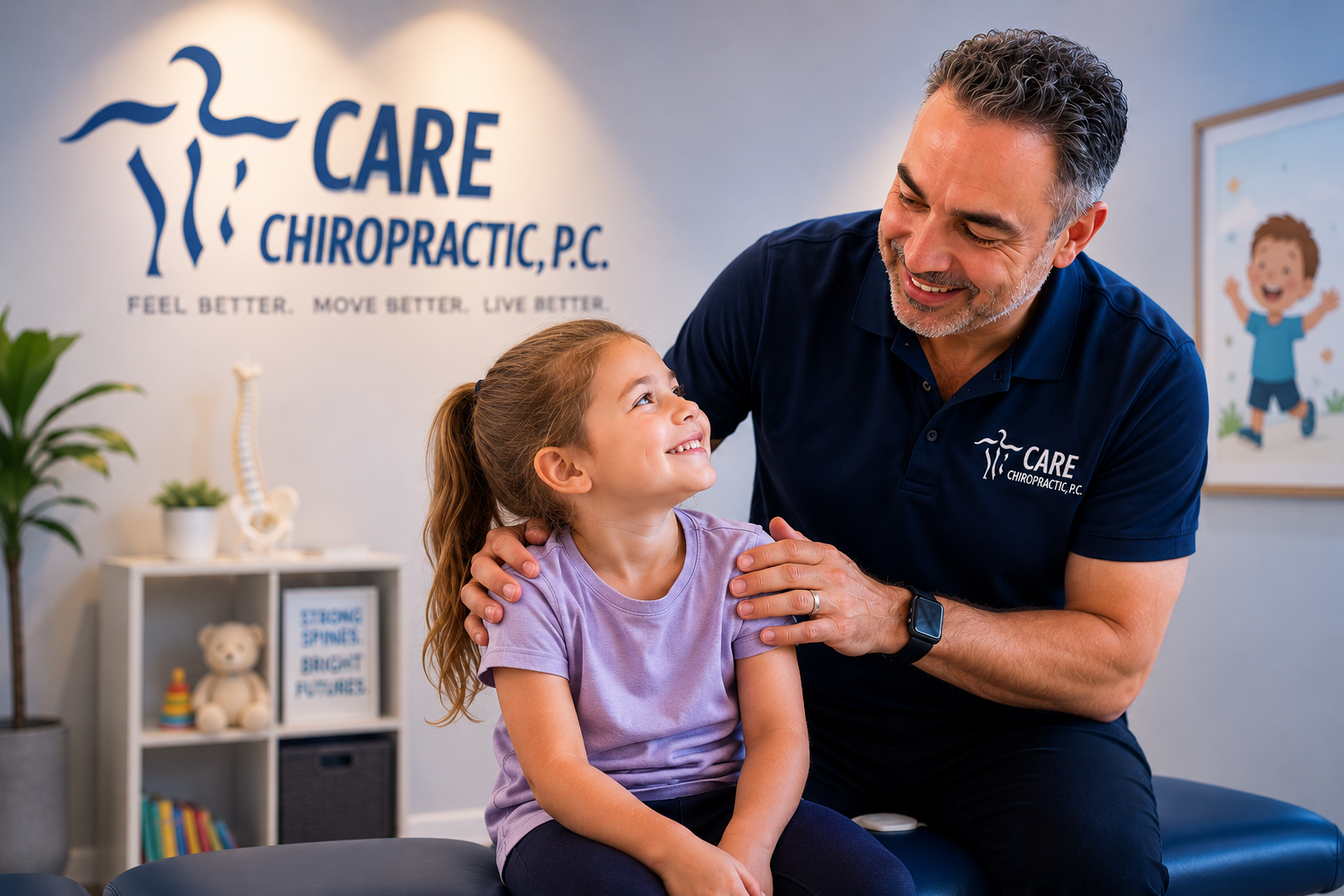 Pediatric Chiropractic Care at Care Chiropractic in Marion IA 52302.
